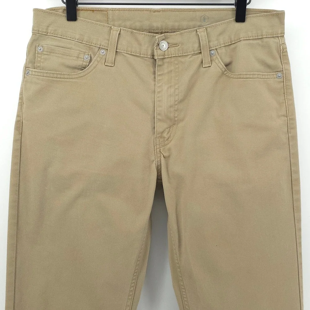 Levi's 511 Mens Slim Fit Pants 33x34 Khaki Tan Chino Workwear 04511-3376